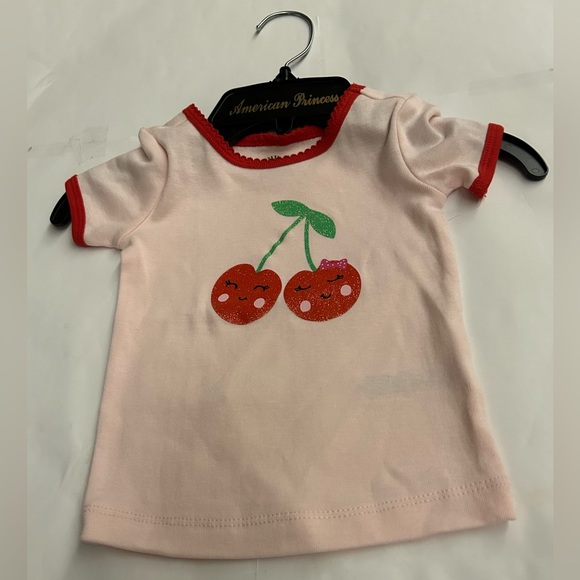 New Little Me 12M Pink Top with Cherries Summer - Picture 3 of 10